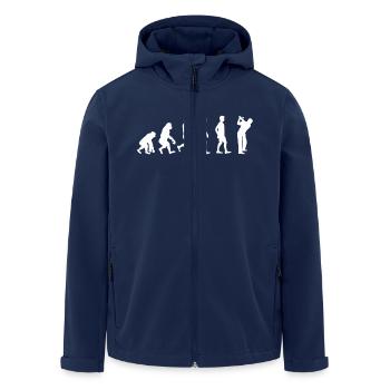 Evolution Golf - Men’s Recycled Softshell Jacket by Stanley/Stella - navy - Front - AI Model Male 185 light (185cm)
