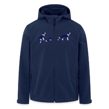 Sitz Platz Steh Border Collie Vektor - Recycelte Männer Softshell-Jacke von Stanley/Stella - Navy - Vorne - AI Model Male 185 light (185cm)