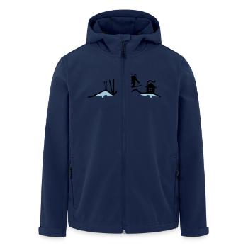 Winter - Skifahrern Berge - Recycelte Männer Softshell-Jacke von Stanley/Stella - Navy - Vorne - AI Model Male 185 light (185cm)