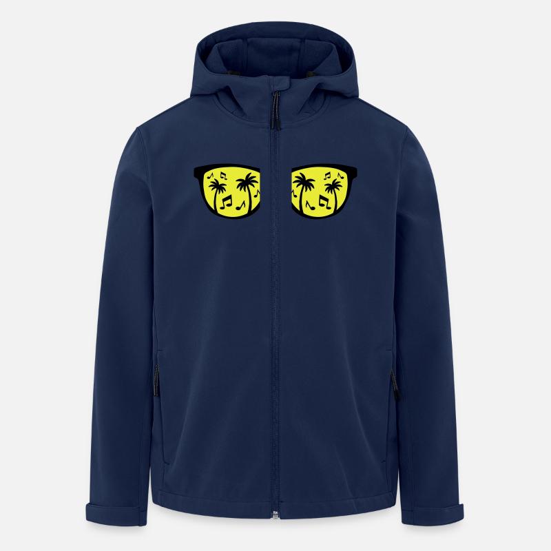 brille palmen music - Recycelte Männer Softshell-Jacke von Stanley/Stella - Navy