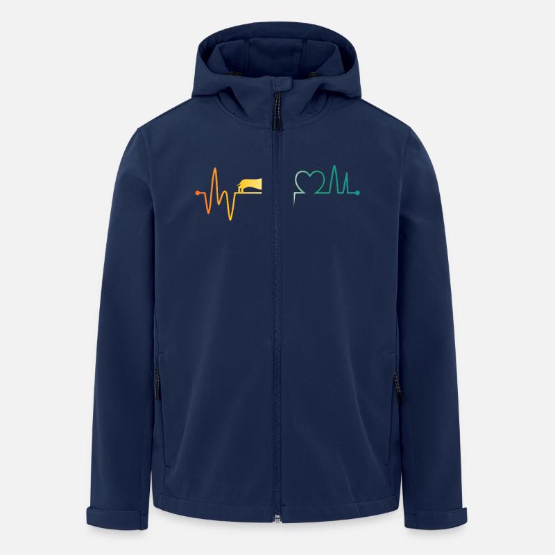 Herzschlag Hund Dackel - Recycelte Männer Softshell-Jacke von Stanley/Stella - Navy