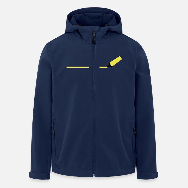 Textmarker mit Linie - Recycelte Männer Softshell-Jacke von Stanley/Stella - Navy