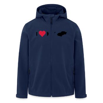 I love my car - Men’s Recycled Softshell Jacket by Stanley/Stella - navy - Front - AI Model Male 185 light (185cm)