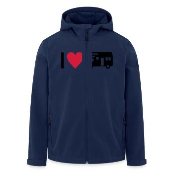 I love Camping - Recycelte Männer Softshell-Jacke von Stanley/Stella - Navy - Vorne - AI Model Male 185 light (185cm)