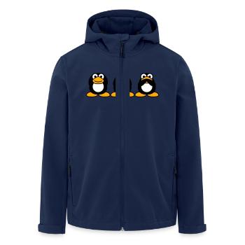 Trois pingouins sages n’entendent rien dire équipe - Veste softshell homme en polyester recyclé Stanley/Stella - marine - Devant - AI Model Male 185 light (185cm)