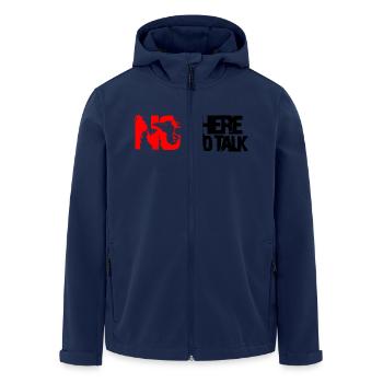 not here to talk - Men’s Recycled Softshell Jacket by Stanley/Stella - navy - Front - AI Model Male 185 light (185cm)