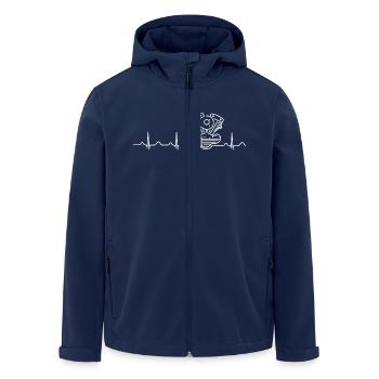 V2 Shovelhead Heartbeat white - Men’s Recycled Softshell Jacket by Stanley/Stella - navy - Front - AI Model Male 185 light (185cm)