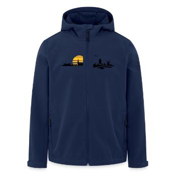 Skyline - Insel Amrum - Recycelte Männer Softshell-Jacke von Stanley/Stella - Navy - Vorne - AI Model Male 185 light (185cm)