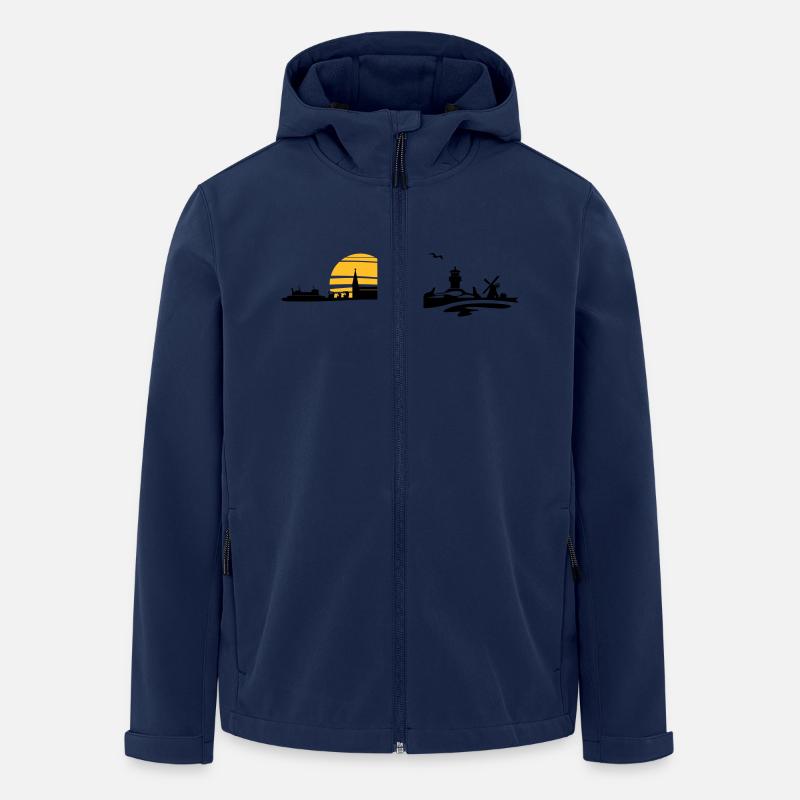Skyline - Insel Amrum - Recycelte Männer Softshell-Jacke von Stanley/Stella - Navy