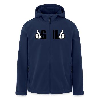Geil Daumen Hoch - Recycelte Männer Softshell-Jacke von Stanley/Stella - Navy - Vorne - AI Model Male 185 light (185cm)