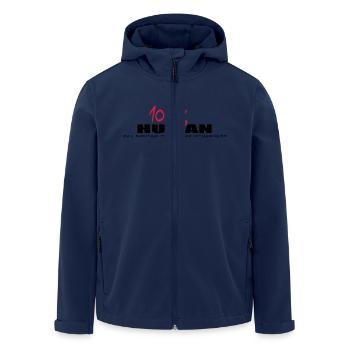 100% human and other - Men’s Recycled Softshell Jacket by Stanley/Stella - navy - Front - AI Model Male 185 light (185cm)