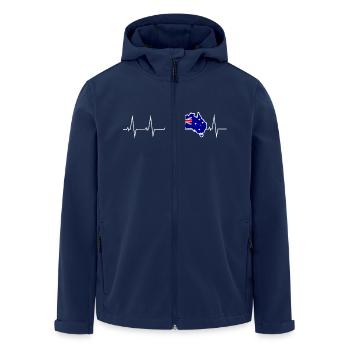 I love Australia - heartbeat - Men’s Recycled Softshell Jacket by Stanley/Stella - navy - Front - AI Model Male 185 light (185cm)