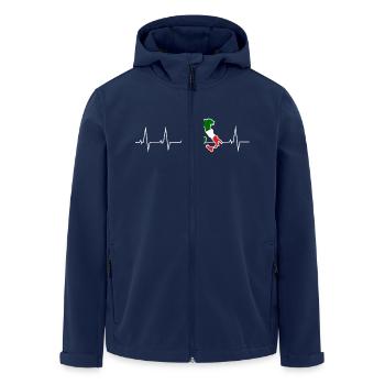 I love Italy - heartbeat - Men’s Recycled Softshell Jacket by Stanley/Stella - navy - Front - AI Model Male 185 light (185cm)