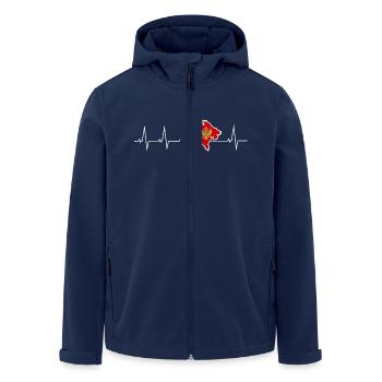 I love Montenegro - heartbeat - Men’s Recycled Softshell Jacket by Stanley/Stella - navy - Front - AI Model Male 185 light (185cm)