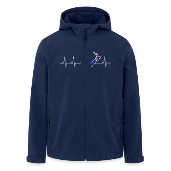 I love New Zealand - New Zealand - heartbeat - Men’s Recycled Softshell Jacket by Stanley/Stella - navy - Front - AI Model Male 185 light (185cm)