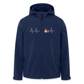 J’aime le Tibet - battement de coeur - Veste softshell homme en polyester recyclé Stanley/Stella - marine - Devant - AI Model Male 185 light (185cm)
