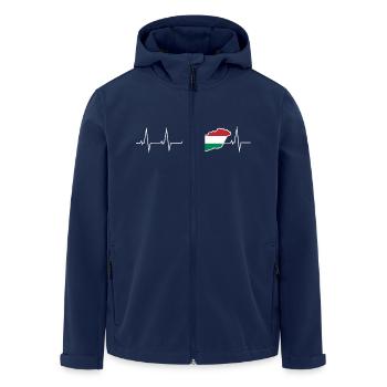 I love Hungary - heartbeat - Men’s Recycled Softshell Jacket by Stanley/Stella - navy - Front - AI Model Male 185 light (185cm)