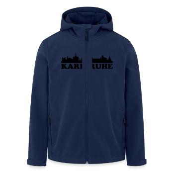Skyline Karlsruhe Text - Recycelte Männer Softshell-Jacke von Stanley/Stella - Navy - Vorne - AI Model Male 185 light (185cm)