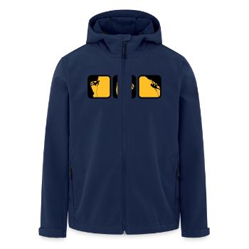 escalade des boîtes de logos d'homme le soir 3 - Veste softshell homme en polyester recyclé Stanley/Stella - marine - Devant - AI Model Male 185 light (185cm)