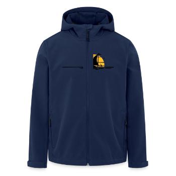 Schiffe - Segelboot Sonne - Recycelte Männer Softshell-Jacke von Stanley/Stella - Navy - Vorne - AI Model Male 185 light (185cm)