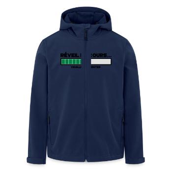motif réveil en cours - Veste softshell homme en polyester recyclé Stanley/Stella - marine - Devant - AI Model Male 185 light (185cm)