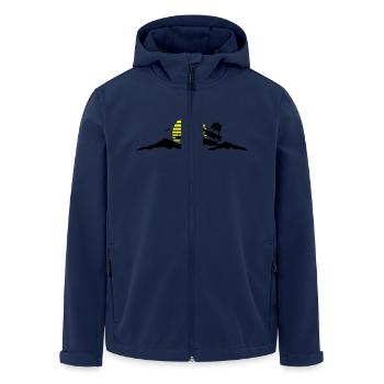 Reise - Berge Auto - Recycelte Männer Softshell-Jacke von Stanley/Stella - Navy - Vorne - AI Model Male 185 light (185cm)