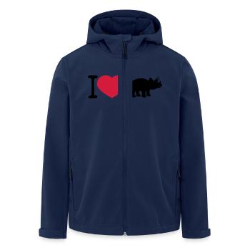 i love heart love triceratops horns silhouette bla - Men’s Recycled Softshell Jacket by Stanley/Stella - navy - Front - AI Model Male 185 light (185cm)
