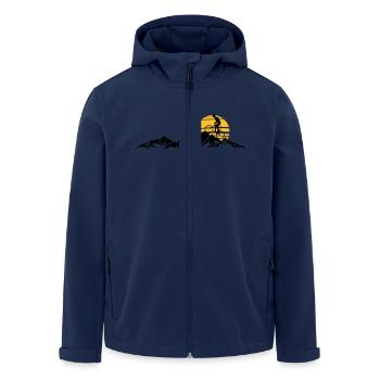 Sport - Radfahrer Berge - Recycelte Männer Softshell-Jacke von Stanley/Stella - Navy - Vorne - AI Model Male 185 light (185cm)