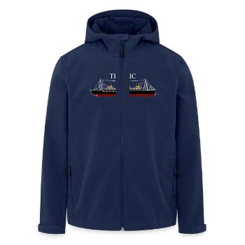 Titanic - Men’s Recycled Softshell Jacket by Stanley/Stella - navy - Front - AI Model Male 185 light (185cm)