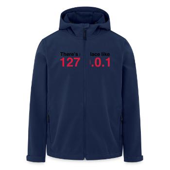 NERD HUMOR: Zuhause ist es am schönsten! - Recycelte Männer Softshell-Jacke von Stanley/Stella - Navy - Vorne - AI Model Male 185 light (185cm)