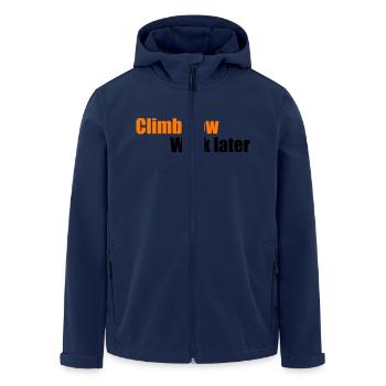 klettern - Recycelte Männer Softshell-Jacke von Stanley/Stella - Navy - Vorne - AI Model Male 185 light (185cm)