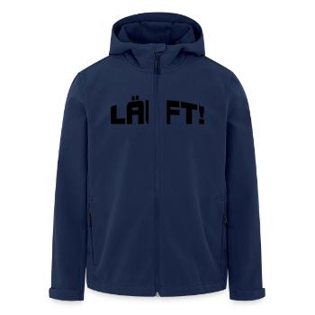 Läuft! - Recycelte Männer Softshell-Jacke von Stanley/Stella - Navy - Vorne - AI Model Male 185 light (185cm)