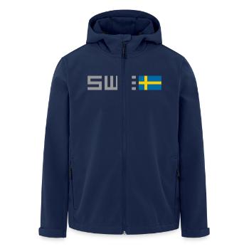 Schweden - Recycelte Männer Softshell-Jacke von Stanley/Stella - Navy - Vorne - AI Model Male 185 light (185cm)