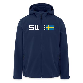 Schweden - Recycelte Männer Softshell-Jacke von Stanley/Stella - Navy - Vorne - AI Model Male 185 light (185cm)