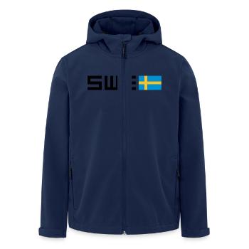 Schweden - Recycelte Männer Softshell-Jacke von Stanley/Stella - Navy - Vorne - AI Model Male 185 light (185cm)