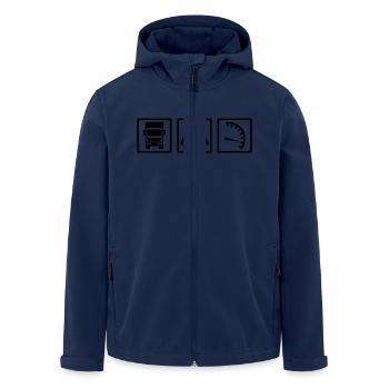LKW - Recycelte Männer Softshell-Jacke von Stanley/Stella - Navy - Vorne - AI Model Male 185 light (185cm)