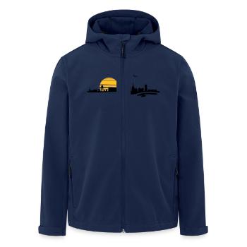 Skyline - Borkum - Recycelte Männer Softshell-Jacke von Stanley/Stella - Navy - Vorne - AI Model Male 185 light (185cm)
