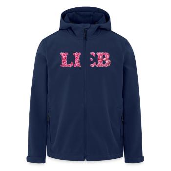 Lieb mit Rosenblättern geschrieben - Recycelte Männer Softshell-Jacke von Stanley/Stella - Navy - Vorne - AI Model Male 185 light (185cm)
