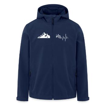 Herzschlag berge fahrrad weiß - Recycelte Männer Softshell-Jacke von Stanley/Stella - Navy - Vorne - AI Model Male 185 light (185cm)