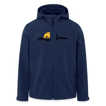 Skyline - Küste Amrum - Recycelte Männer Softshell-Jacke von Stanley/Stella - Navy - Vorne - AI Model Male 185 light (185cm)