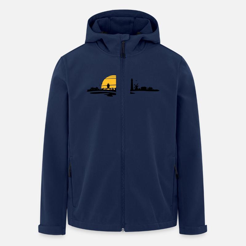 Skyline - Küste Amrum - Recycelte Männer Softshell-Jacke von Stanley/Stella - Navy