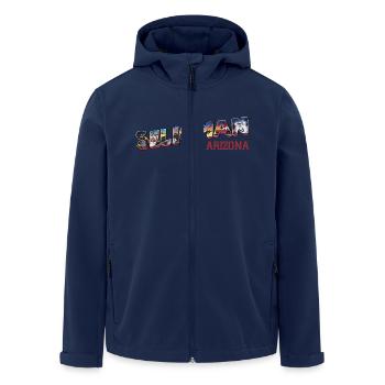 Stadt Seligman, Arizona, Straße 66 USA - Recycelte Männer Softshell-Jacke von Stanley/Stella - Navy - Vorne - AI Model Male 185 light (185cm)