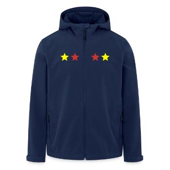 Deutschland Sterne - Recycelte Männer Softshell-Jacke von Stanley/Stella - Navy - Vorne - AI Model Male 185 light (185cm)