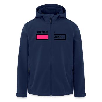 superhero is loading - Men’s Recycled Softshell Jacket by Stanley/Stella - navy - Front - AI Model Male 185 light (185cm)