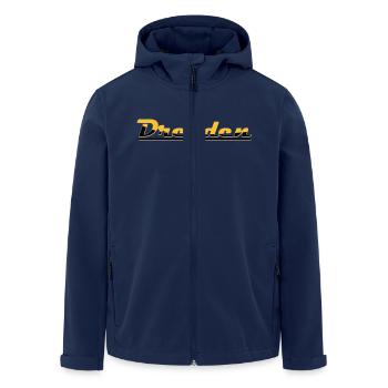 Schriftzug Dresden - Recycelte Männer Softshell-Jacke von Stanley/Stella - Navy - Vorne - AI Model Male 185 light (185cm)