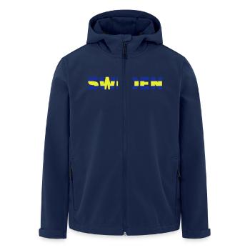 Schweden - Recycelte Männer Softshell-Jacke von Stanley/Stella - Navy - Vorne - AI Model Male 185 light (185cm)