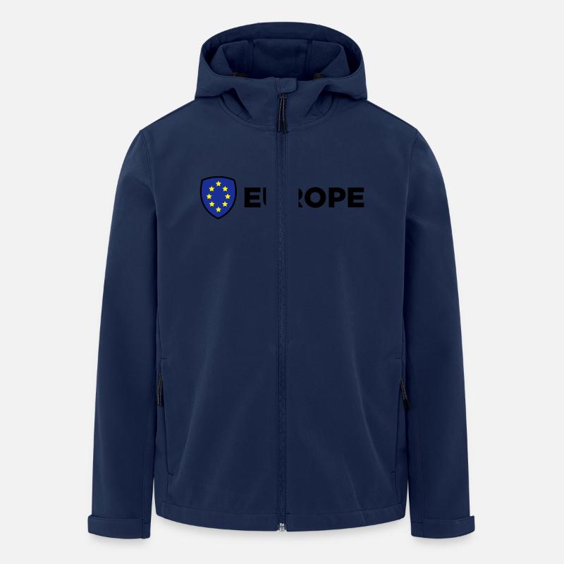 Le drapeau européen Union - Veste softshell homme en polyester recyclé Stanley/Stella - marine
