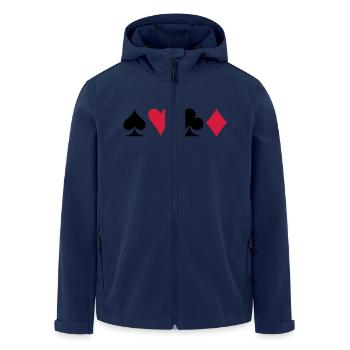 Poker - Recycelte Männer Softshell-Jacke von Stanley/Stella - Navy - Vorne - AI Model Male 185 light (185cm)
