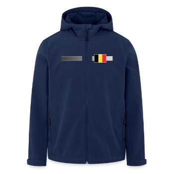 Bannière et drapeau de la Belgique - Veste softshell homme en polyester recyclé Stanley/Stella - marine - Devant - AI Model Male 185 light (185cm)