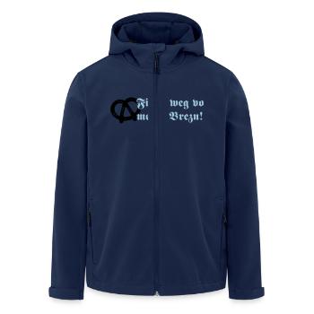 Finga weg vo meina Brezn! - Recycelte Männer Softshell-Jacke von Stanley/Stella - Navy - Vorne - AI Model Male 185 light (185cm)